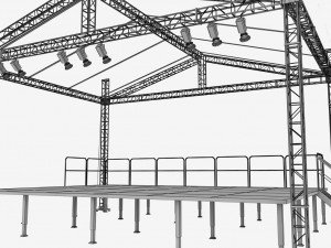 music stage platform scaffolding Modelo 3D