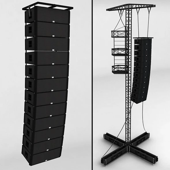 speaker concert system scaffolding tower array 3D Model .c4d .max .obj .3ds .fbx .stl .blend 