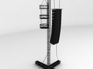 speaker concert system scaffolding tower array 3D Модель
