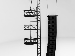 speaker concert system scaffolding tower array 3D Модель