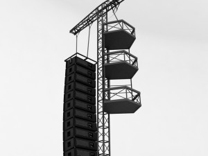 speaker concert system scaffolding tower array 3D Модель