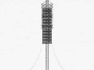 speaker concert system scaffolding tower array 3D Model