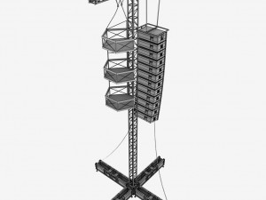 speaker concert system scaffolding tower array 3D Модель