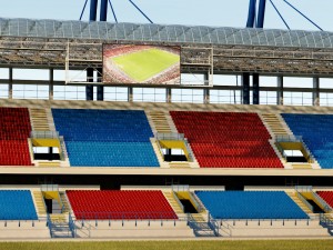Stadium seating tribune wide high detail Modelo 3D