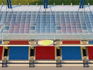 Stadium seating tribune wide high detail 3D Model