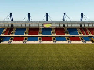 Stadium seating tribune wide high detail 3D Model