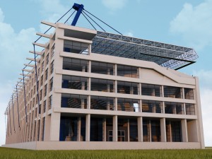 Stadium seating tribune wide high detail Modelo 3D