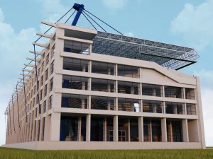 Stadium seating tribune wide high detail 3D Model