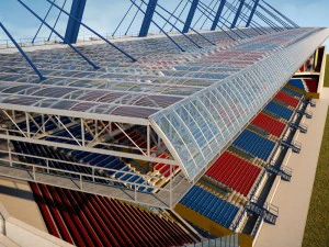 Stadium seating tribune wide high detail 3D Model