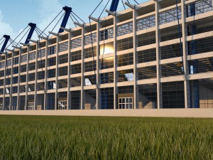 Stadium seating tribune wide high detail Modelo 3D