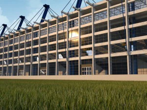 Stadium seating tribune wide high detail 3D Model