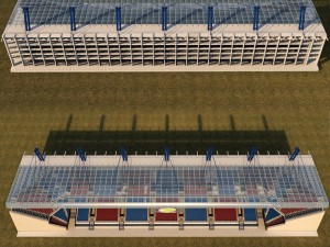 Stadium seating tribune wide high detail Modelo 3D