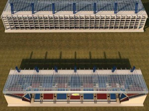 Stadium seating tribune wide high detail 3D Model