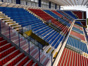 Stadium seating tribune wide high detail Modelo 3D