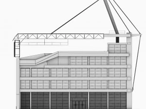 Stadium seating tribune wide high detail 3D Model