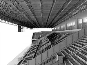 Stadium seating tribune wide high detail Modelo 3D