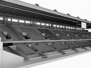 Stadium seating tribune wide high detail 3D Model