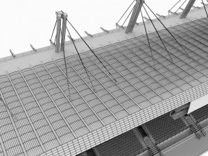 Stadium seating tribune wide high detail 3D Model