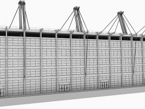 Stadium seating tribune wide high detail 3D Model