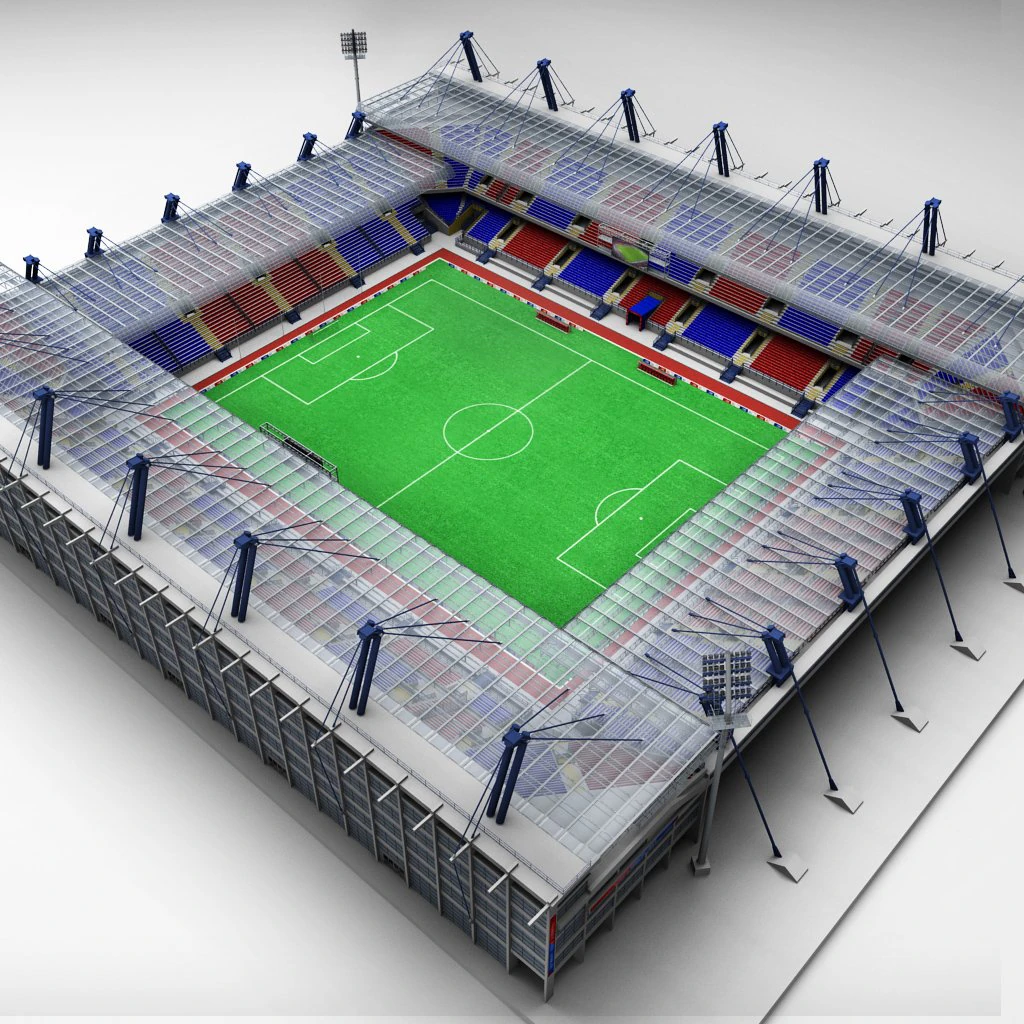 Soccer football stadium high detail 3D Model .c4d .max .obj .3ds .fbx .stl .blend 