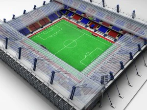 Stadion sepak bola dengan detail tinggi Model 3D