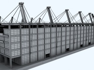 Soccer football stadium high detail 3D Model