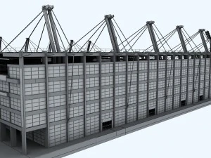 Soccer football stadium high detail 3D Model