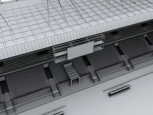 Soccer football stadium high detail 3D Model