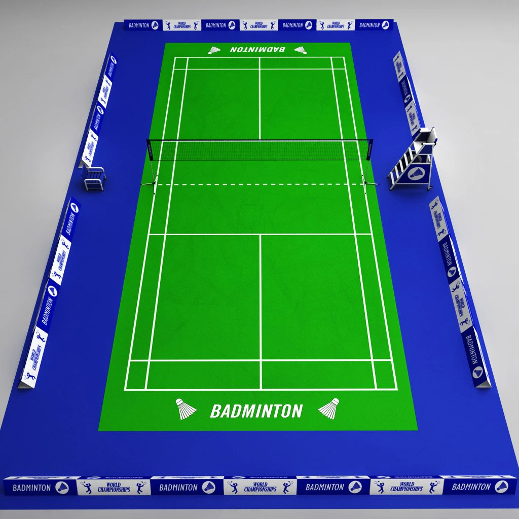 badminton court arena 3D Model .c4d .max .obj .3ds .fbx .stl .blend 