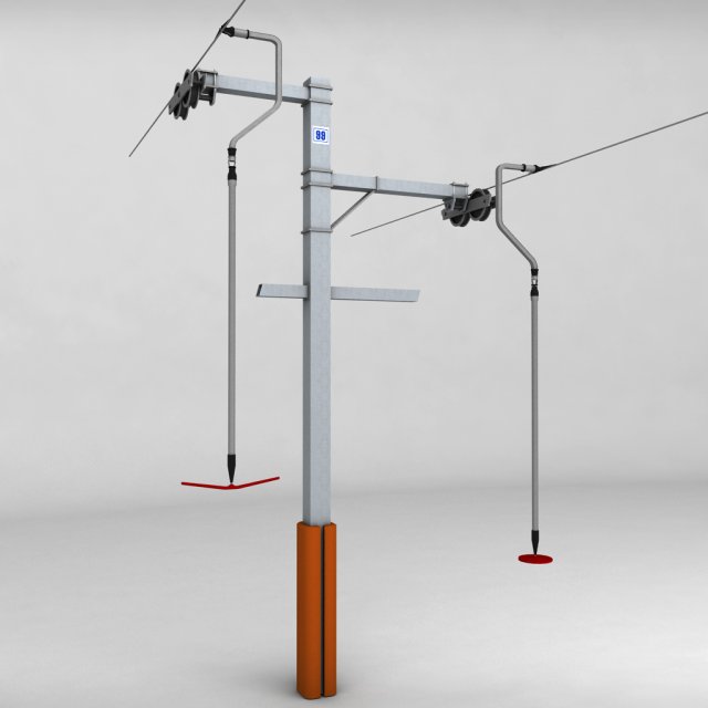 ski lift pole rod Modelo 3D .c4d .max .obj .3ds .fbx .stl .blend 