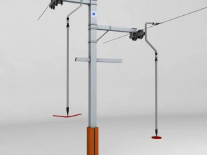 asta del palo dello skilift Modello 3D