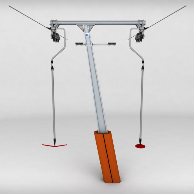ski lift pole rod 2 Modelo 3D .c4d .max .obj .3ds .fbx .stl .blend 