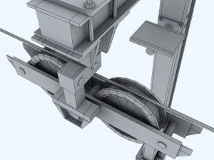 batang tiang lift ski 2 Model 3D