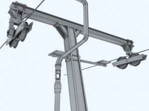 ski lift pole rod 2 Modelo 3D