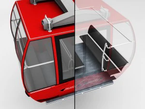 ski lift gondola cable car 3D Model