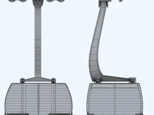 ski lift gondola cable car 3D Model