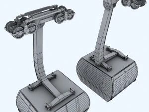ski lift gondola cable car 3D Model