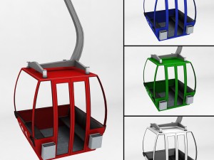 ski lift gondola cable car small 3D Model