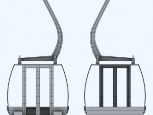 ski lift gondola cable car small Modelo 3D