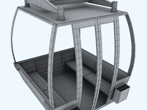 ski lift gondola cable car small Modelo 3D