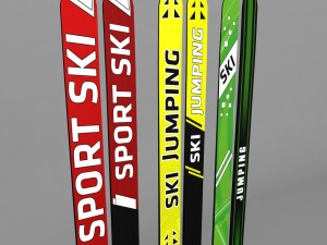 ski jumping skis low poly model 3d 3D Модель