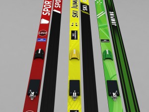 ski jumping skis low poly model 3d 3D Модель
