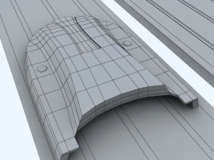 ski lompat ski poli rendah model 3d Model 3D