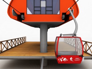 ski lift station gondola cable car 3D Model