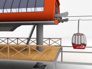 ski lift station gondola cable car 3D Model