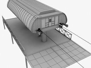 ski lift station gondola cable car 3D Model