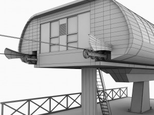 ski lift station gondola cable car 3D Model