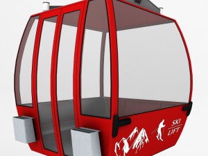 ski lift station gondola cable car 3D Model