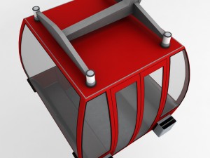 ski lift station gondola cable car 3D Model