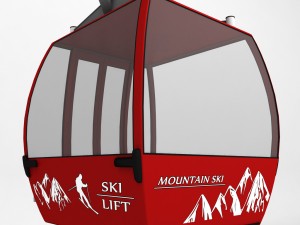 ski lift station gondola cable car 3D Model